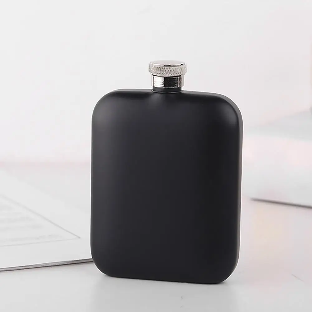 

Flagon Excellent Leak-proof Black Pocket Liquor Flask Square Safe Pocket Flask