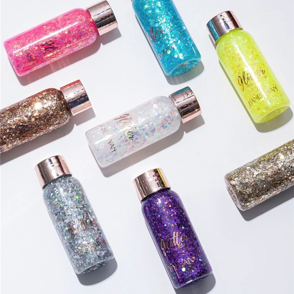

3 Pieces/Box Glitter Face Body Gel Set Sequins Liquid Mermaid Laser Flash Powder Sets Makeup Cosmetics Kit for Party Festival