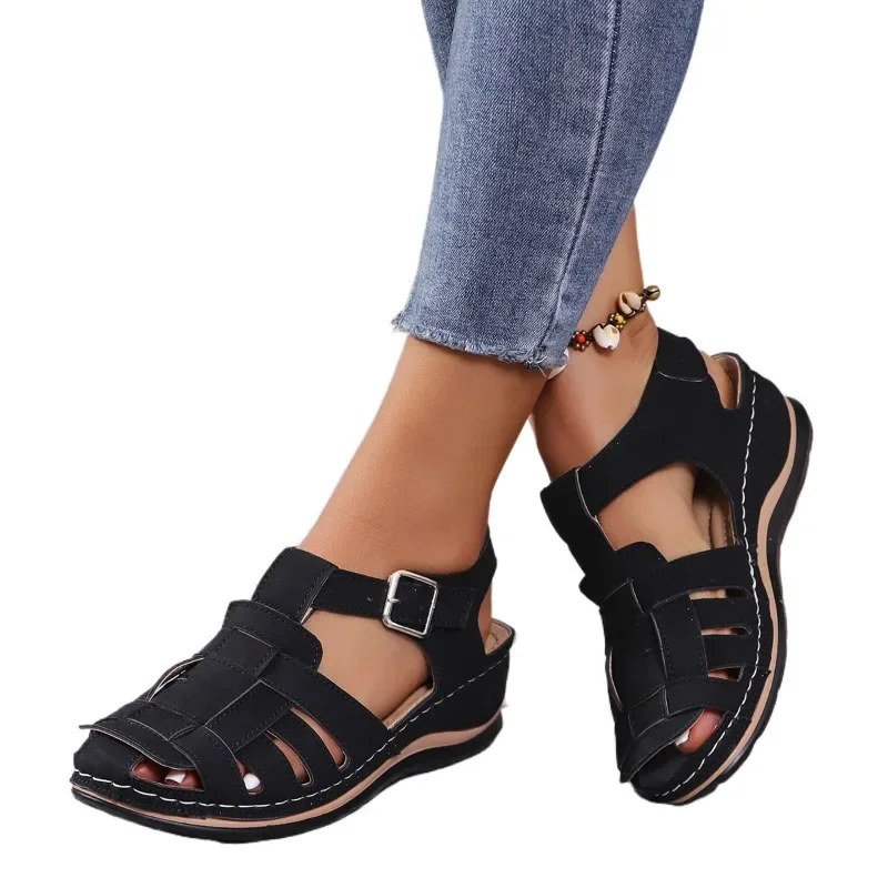 Женская обувь 2024 женские сандалии с закрытым носком уличные повседневные туфли