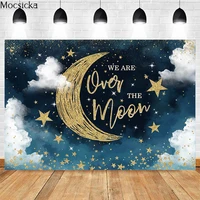mocsicka stars night photography backdrops newborn shower photo wallpaper stars moon decoration props photo background
