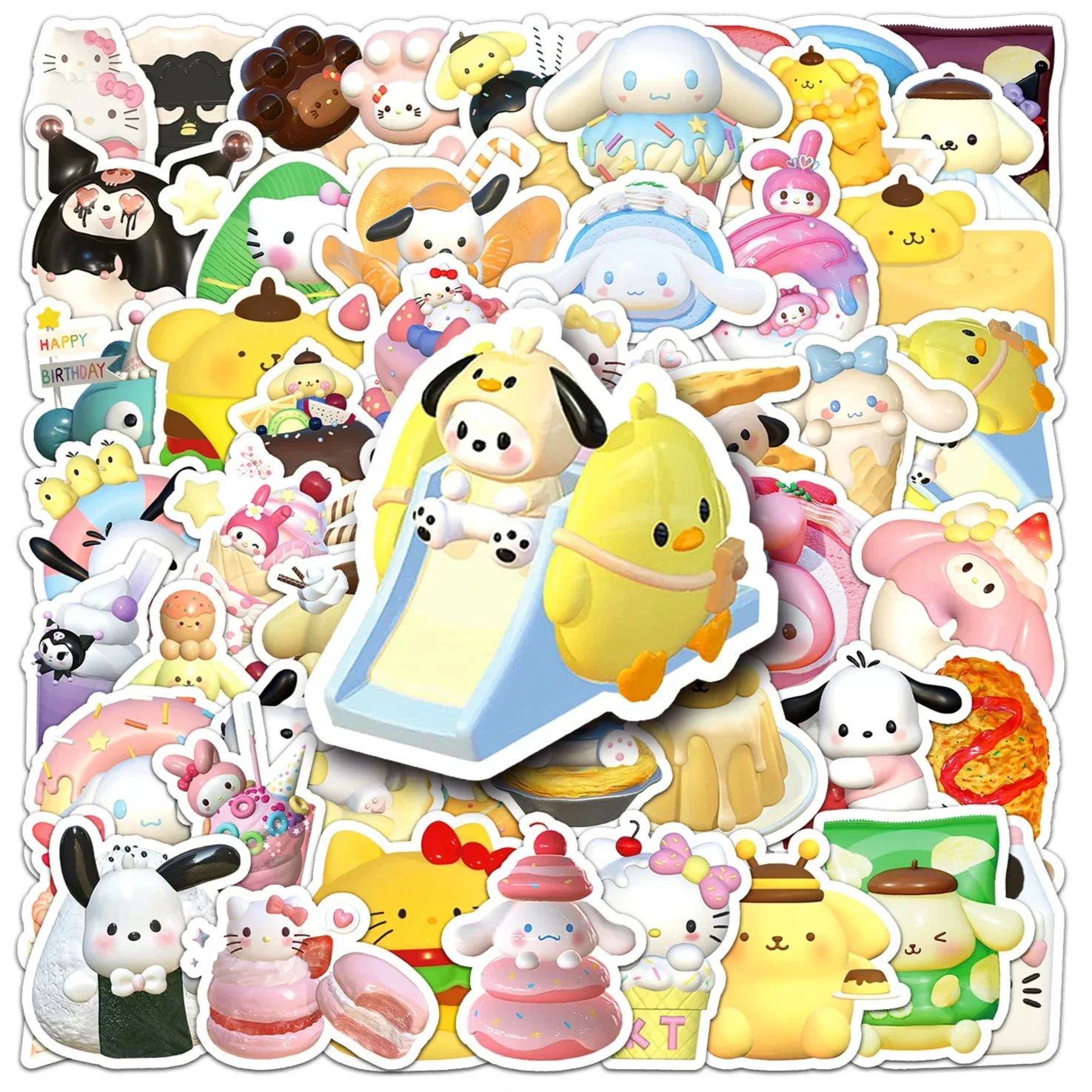 Водонепроницаемые наклейки Sanrio Kuromi Melody 50 шт