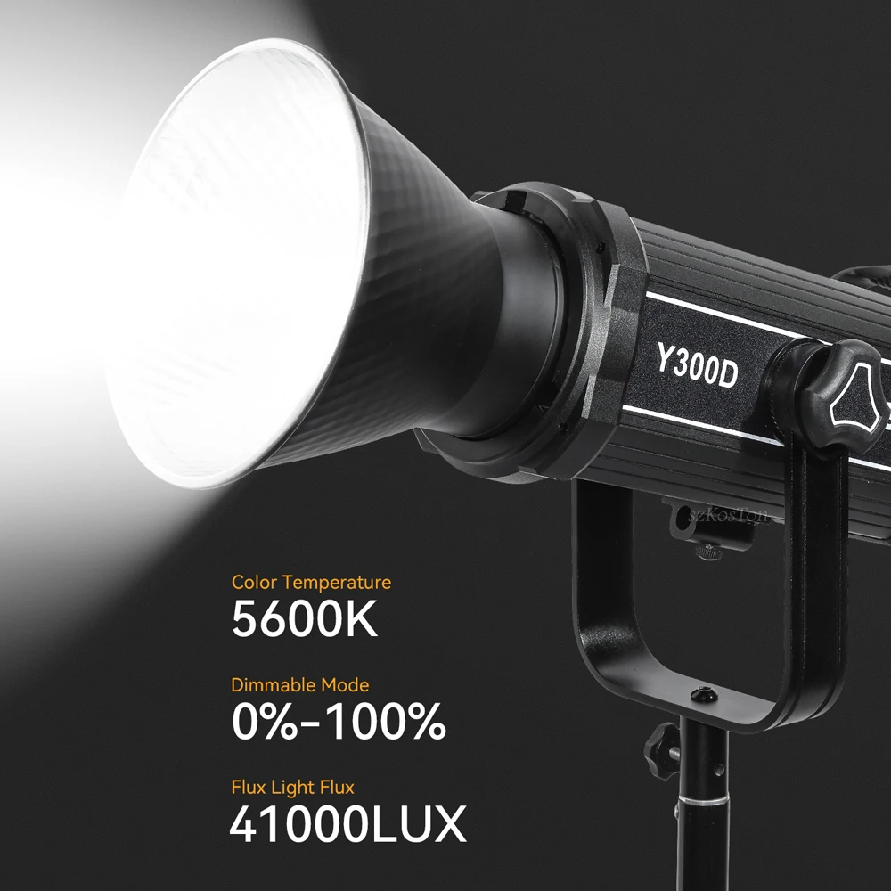 

300W LED Video Light Studio Portrait Lamp Daylight 5600K CRI97+ TCLI97+ 41000LM Brightness Dimmable Bowens Mount For Youtube