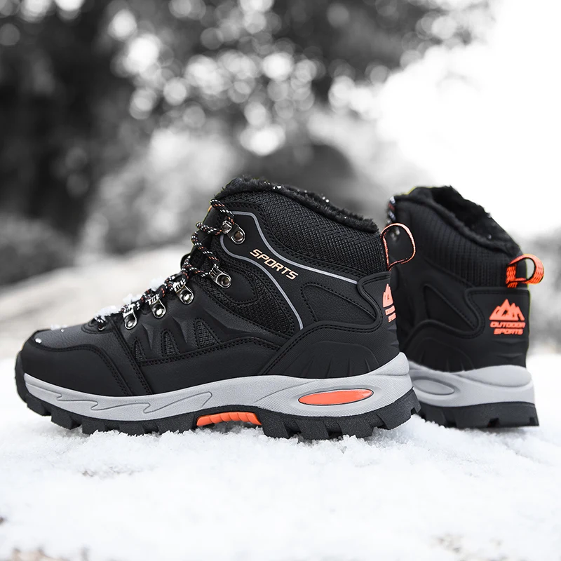 HIKEUP Men Hiking Boot High-Top Women Outdoor Climbing Warm Shoes Winter Padded Tactical Military Snow Boots Free Shipping