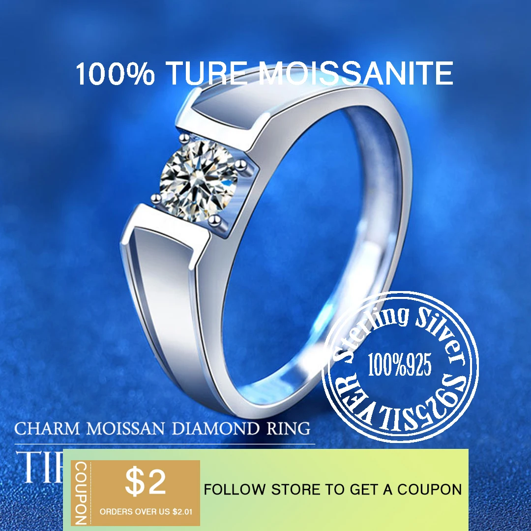 

Кольцо из чистого серебра 925 пробы с муассанитом D -color, универсальное модное женское кольцо с бриллиантами для свадебной вечеринки
