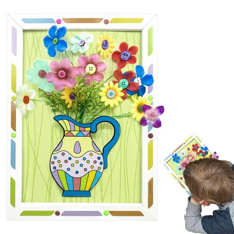 

Flower Craft Kit For Kid Creative DIY Craft Kits For Kids DIY Button Bouquet Art Projects Interactive Educational Toys For Boys