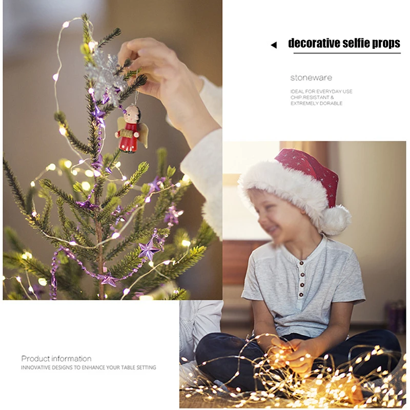 Светодиодная гирлянда из медной проволоки 1/3/5/10/20/30 м | Дом и сад