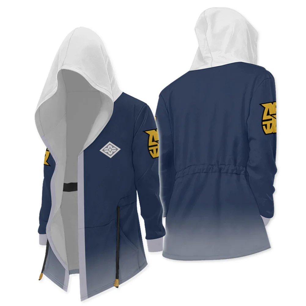 Длинная толстовка с капюшоном кулиской для косплея |