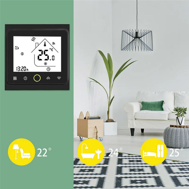 Умный сенсорный термостат для теплого пола Tuya Wi-Fi программируемый Zigbee Alexa - купить