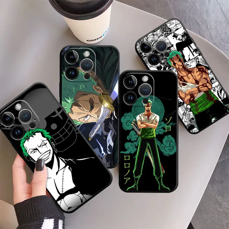 Мягкий чехол для телефона iPhone 14 13 12 11 Pro Max 6 6S 7 8 Plus X XS XR 12 13 Mini Shell Anime One Piece Roronoa Zoro