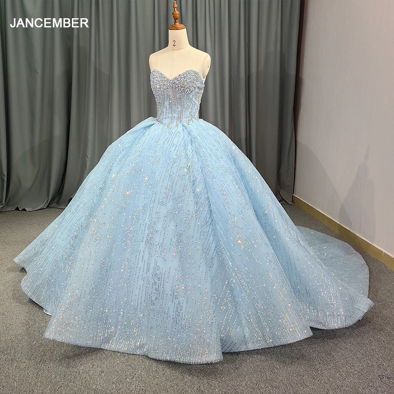 Jancдекабря сверхтонкие брендовые новые платья Quinceanera для девочек блестящее