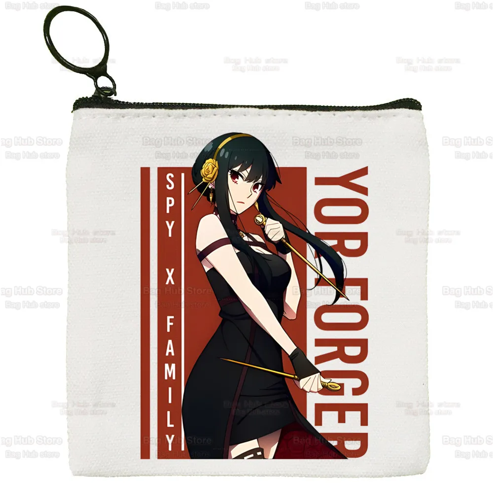 Spy X Family Canvas Coin Purse Spy Family Storage Pouch Bag Anya Smug Yor Forger Loid Forger Coin Bag Bond Forger Key Coin Purse