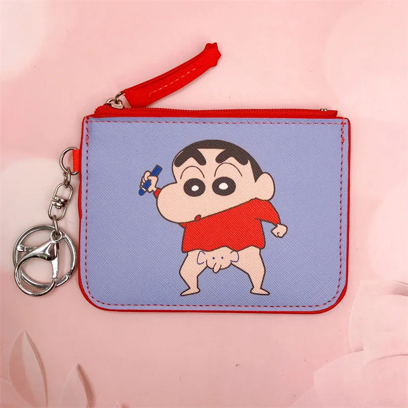 Фото Аниме Кошелек Crayon Shin-chan для женщин, мужчин, детей, держатель для банковских карт, сумка с зажимом для карт, мультяшный клатч для косплея, кошельки, подарок на день рождения №4