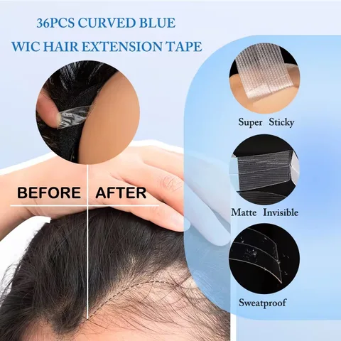 6шт дуговая двусторонняя лента прозрачные клейкие полоски для волос для париков фронта шнурка