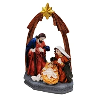 holy family figurine beautiful figurine of blessed mother mary and st joseph sacred statue resin crafts decoration desktop