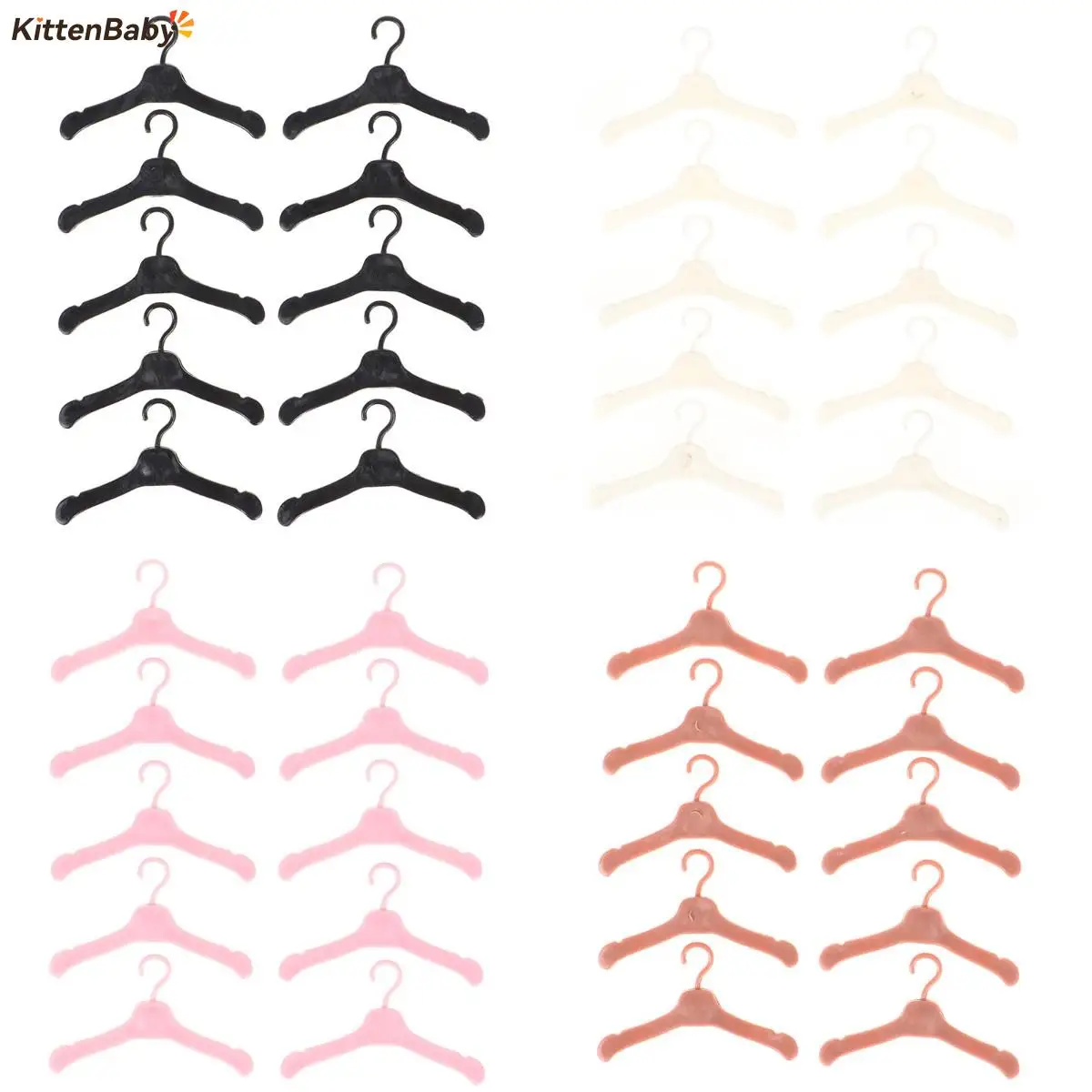 

10pcs Clothes Hanger Coat Hanger Anti-slip Seamless Plastic Drying Rack Wardrobe Organizer Clothing hangers Baby Toys