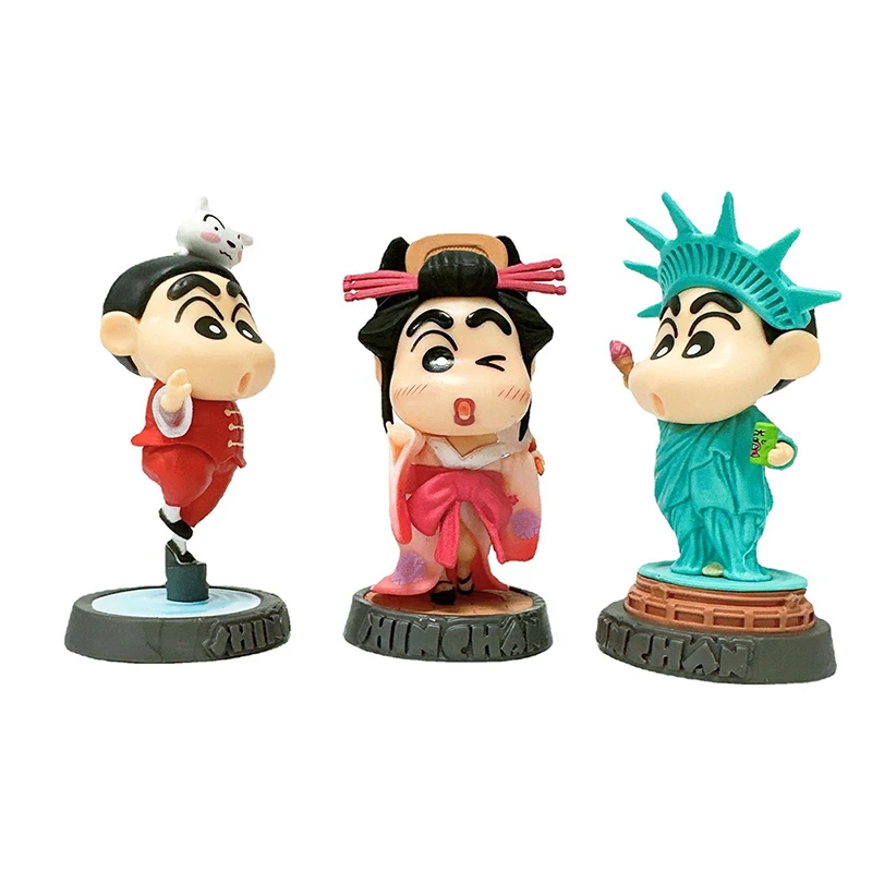 

Аниме Фигурка Crayon Shin-Chan Cos Статуя Свободы в китайском стиле, украшение для автомобиля, украшение для комнаты, подарки, 10 см