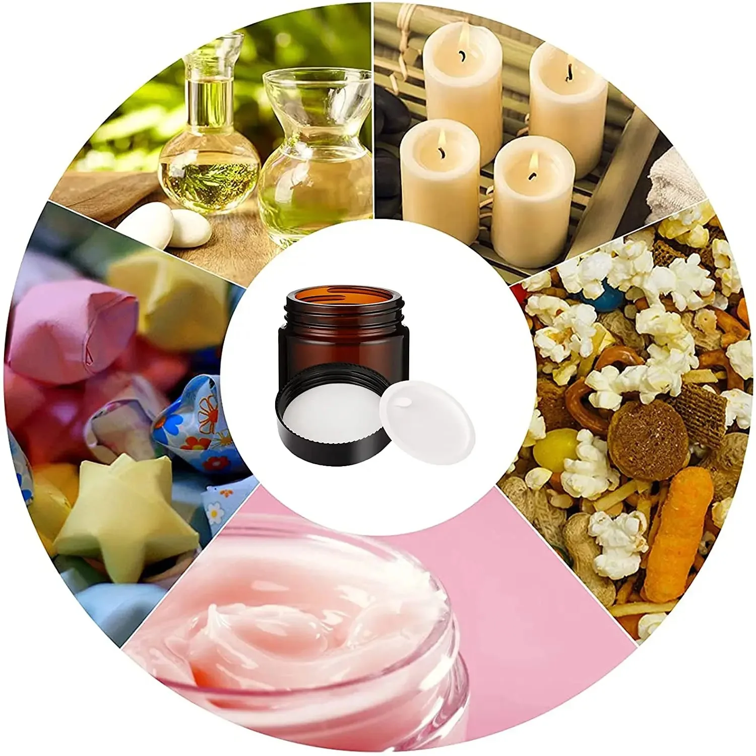 Маленькие янтарные стеклянные банки с черными крышками 5/10/15/20/30 г 20 шт