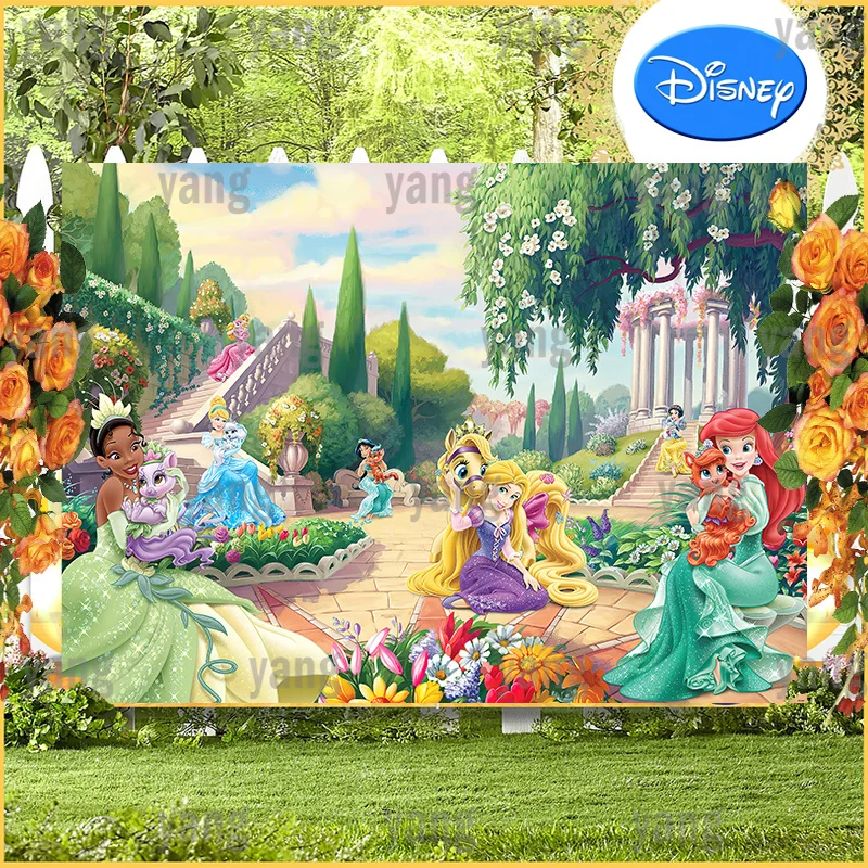 Disney Baby Snow White Bell Photography Background Backdrop Cartoon Girl Princess Birthday Party Banner Decoration Photo Shoot