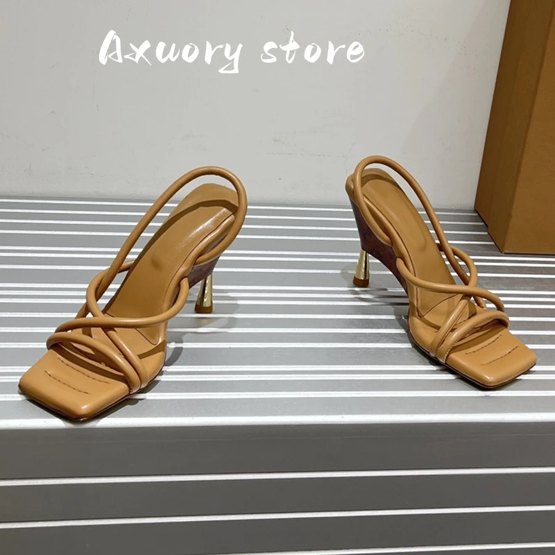 2023 New Sandals Women Round Toe Peep Toe Fairy Sandals Women Summer Women  Shopping Versatile Women's High Heels