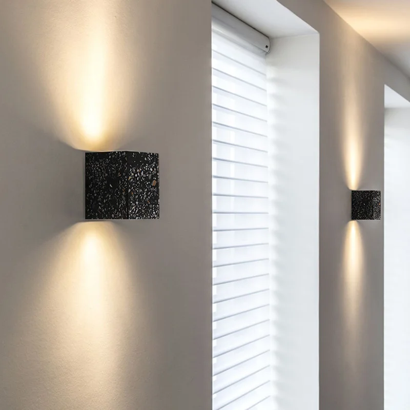Куб Красочные светодиодные настенные светильники Цементный камень Прикроватные