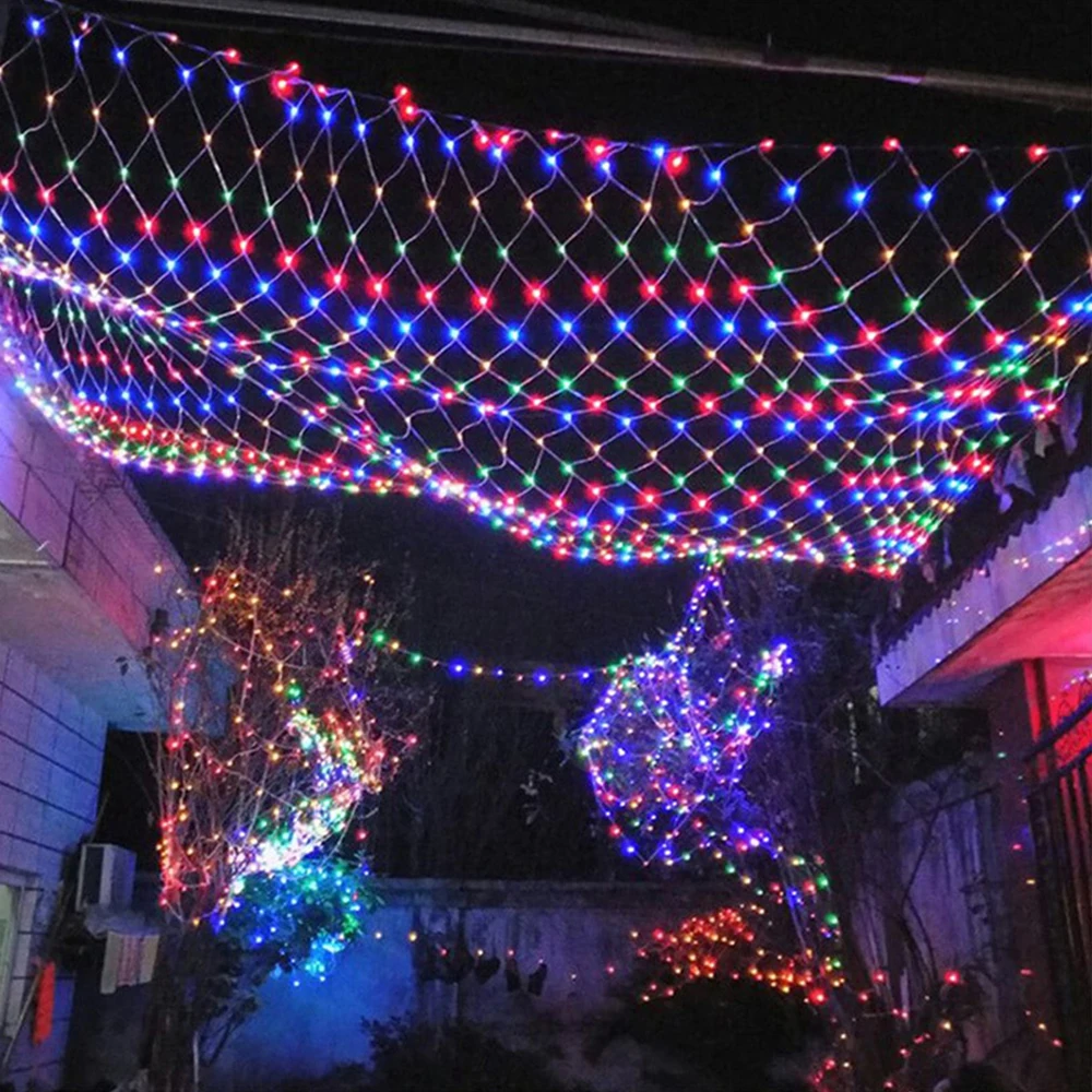 6*4/3*2/1.5*1.5m LED Net Light 8 Modes Mesh Fairy Curtain String Light for Christmas Wedding Outdoor Indoor Garden Fence Decor images - 6