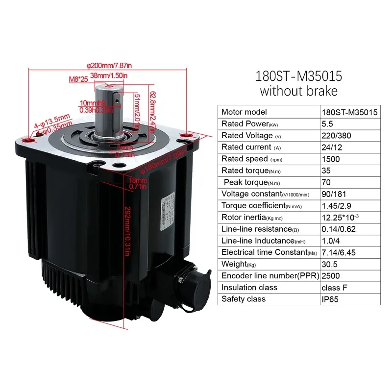 Сервопривод HLTNC 180ST-M27015/M35015/M48015 с драйвером T3A 4 3 5 7 кВт 380 В переменного тока
