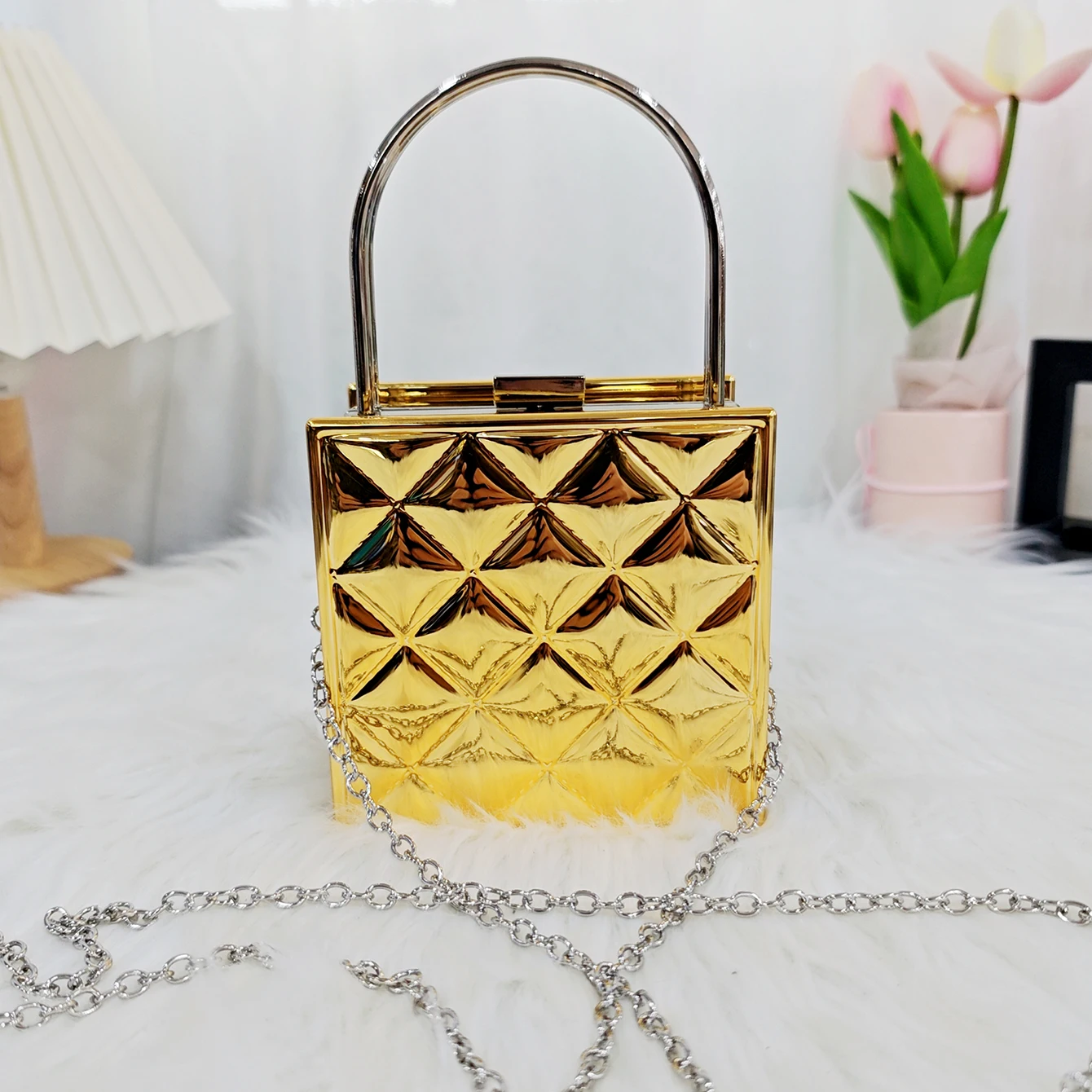 Градская светоотражающая мини-сумка квадратной формы клетчатый узор новинка в