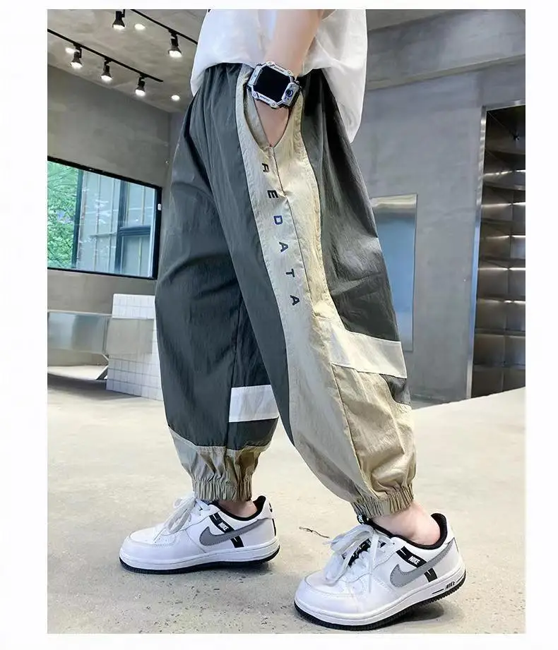 

Summer Splicing Boys Pants 2023 Children's Mosquito Pants Casual Children Trousers Teenager School Joggers Sports Clothing