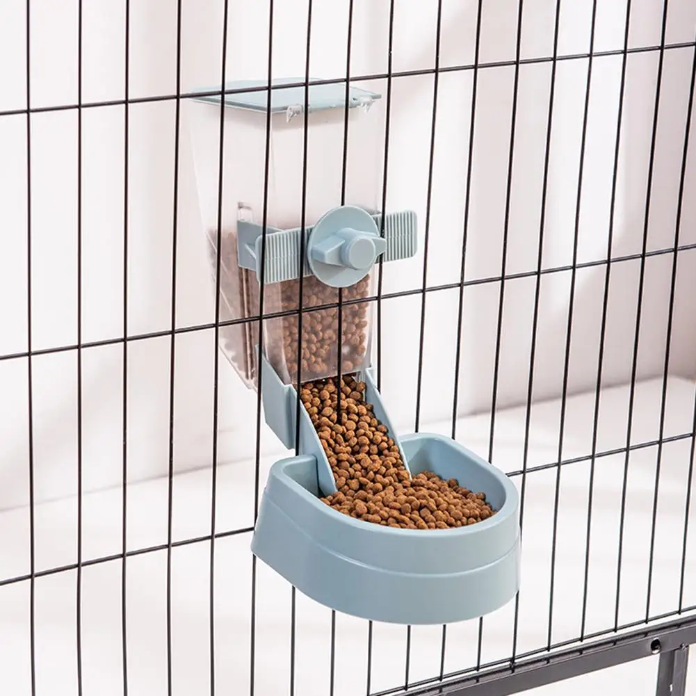 

1pcs Pet Cat Dog Automatic Food Feeder Water Dispenser Convenient Hanging Adjustable Large Capacity Siphon Technology Cage Bowl