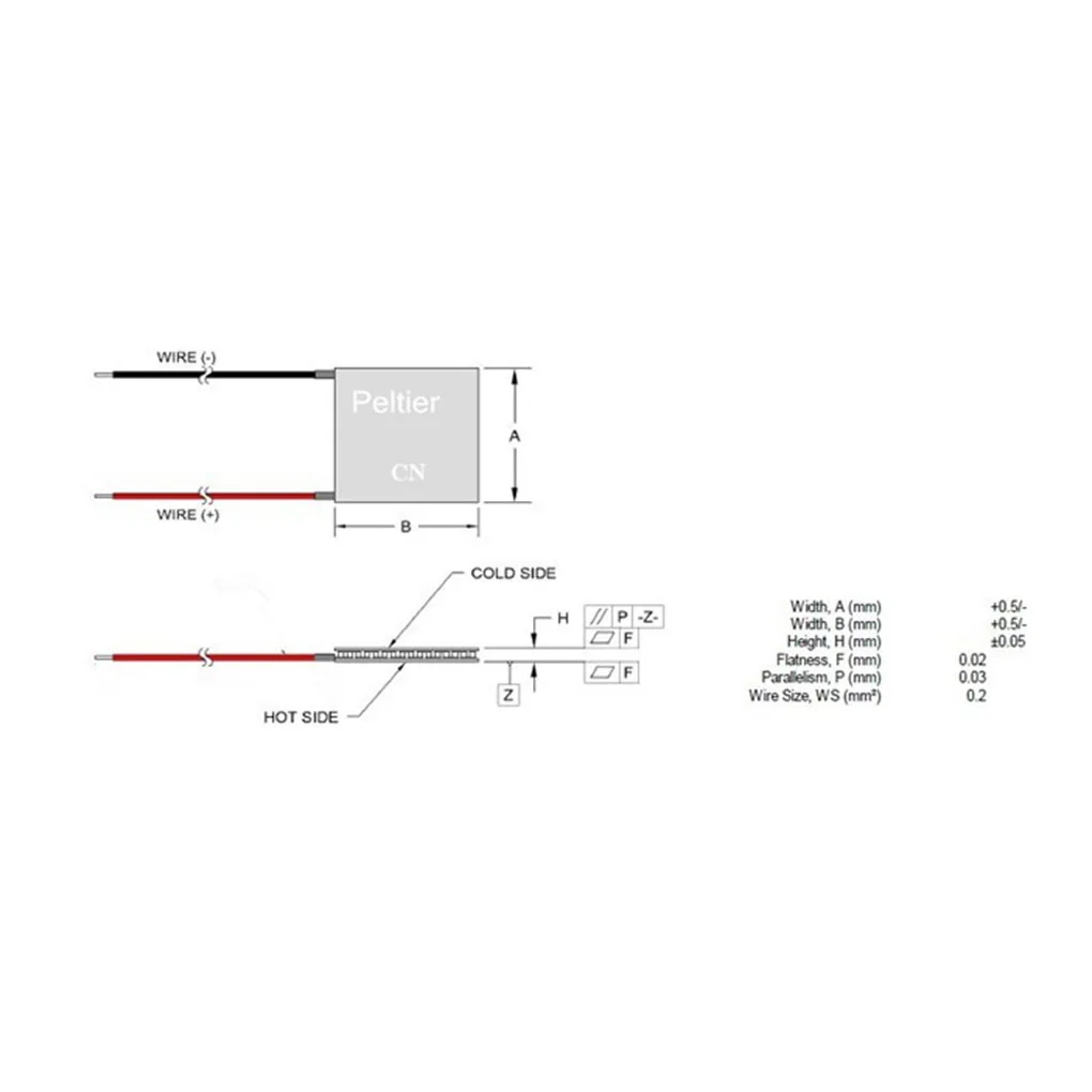 

TEC1-12706 12706 TEC Thermoelectric Cooler Peltier 12V 5A Semiconductor Refrigeration Heatsink Plate Module