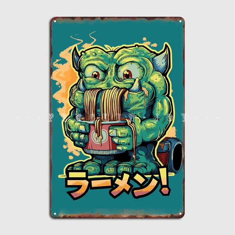 Металлический знак Монстр рамен проектирование помещения гаража жестяной