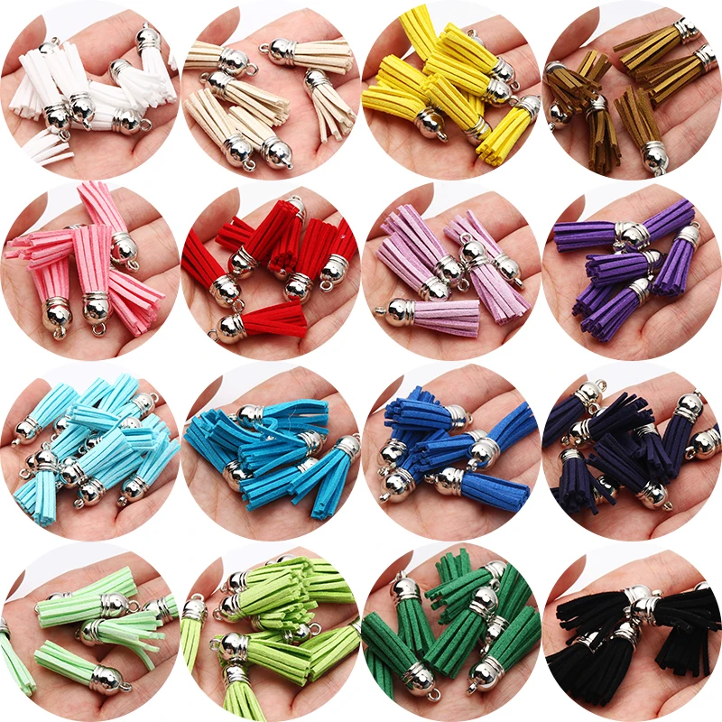 

Винтажные кисточки 10 шт./лот, Красочные кисточки из войлочной кожи для брелоков ручной работы, подвеска для изготовления ювелирных изделий, ...