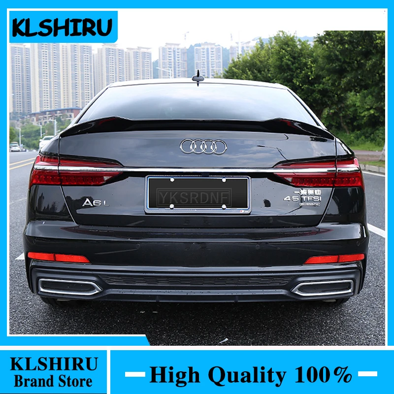 

Цветной спойлер из АБС-пластика и углеродного волокна для Audi A6 2019 2020, грунтовка для внешнего БАГАЖНИКА АВТОМОБИЛЯ, украшение для крыла багаж...