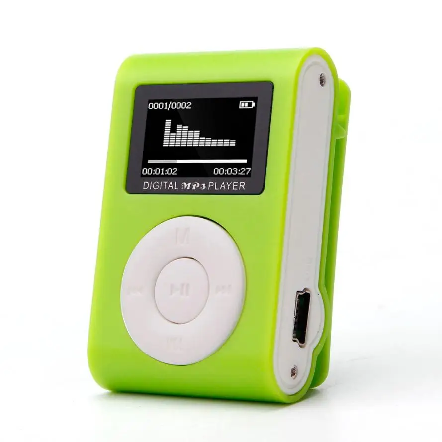 Новый Лидер продаж модный мини MP3-плеер с USB-зажимом и ЖК-экраном поддержка карт
