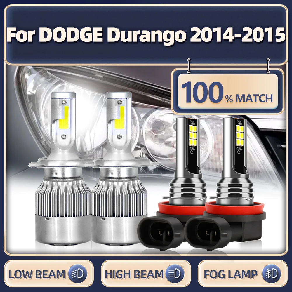 

LED Canbus Car Headlight Bulbs 40000LM 240W Auto Fog Lights 6000K White 12V Turbo Car Lamps For DODGE Durango 2014 2015