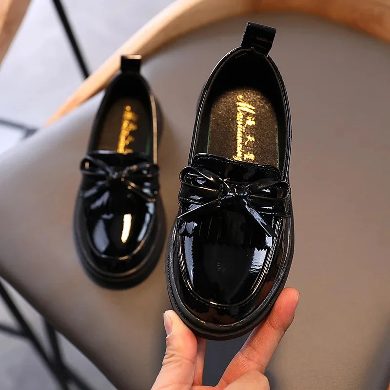 

Brand New Spring Autumn Boys Girls Children PU Leather Shoes Fringe Kid Oxford Brand Tassel Bow Flats Shoes Size 26-36 D806