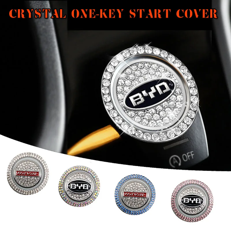 

1Pcs Car Logo Interior Crystal OneClick Start Cover Car Stickers For Renault Accessories Laguna 2 3 Coupe Clio 4 Megane CC Grand