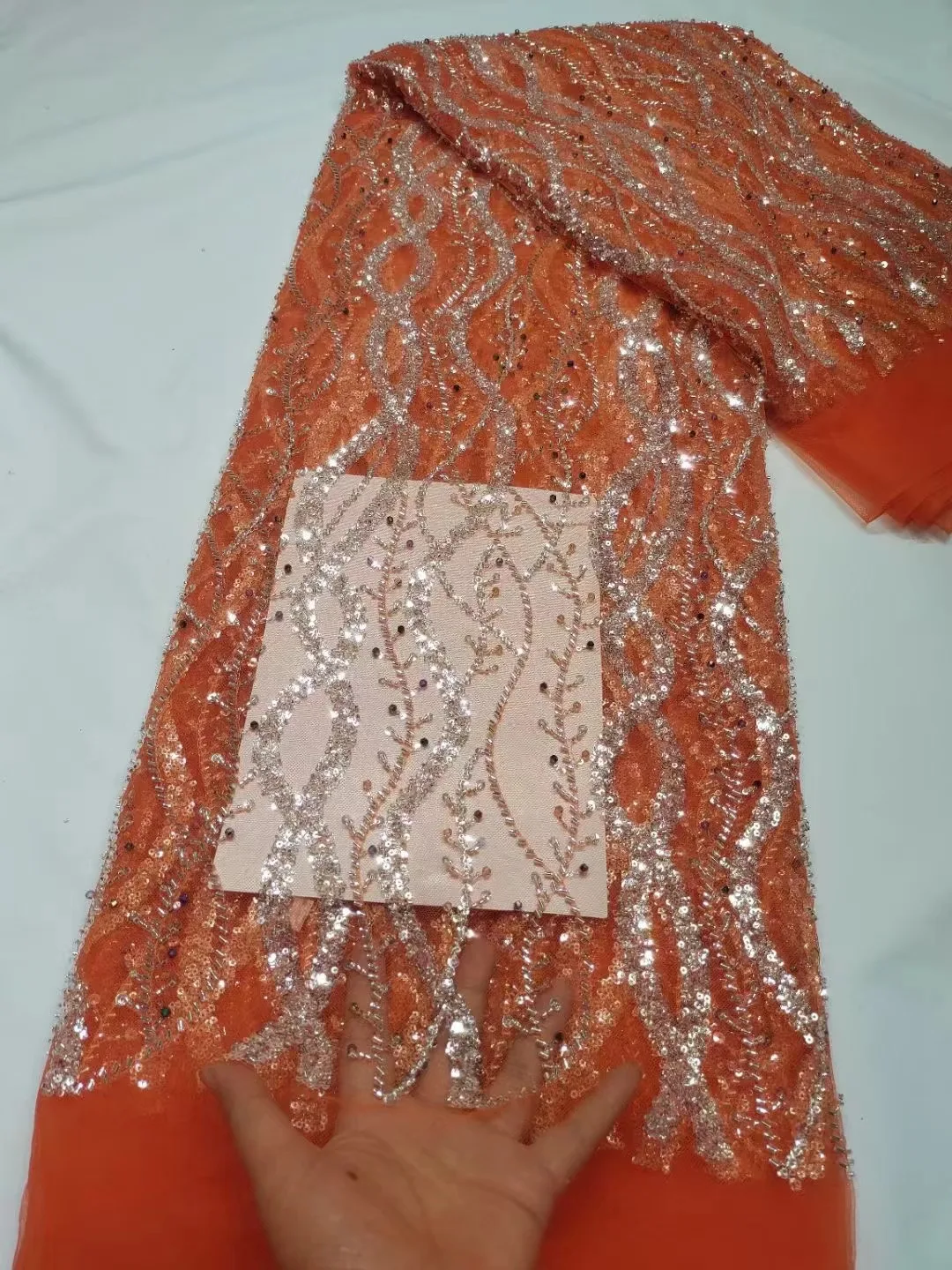 Африканская кружевная ткань 2024 высококачественные бусины Hamdmade свадебная