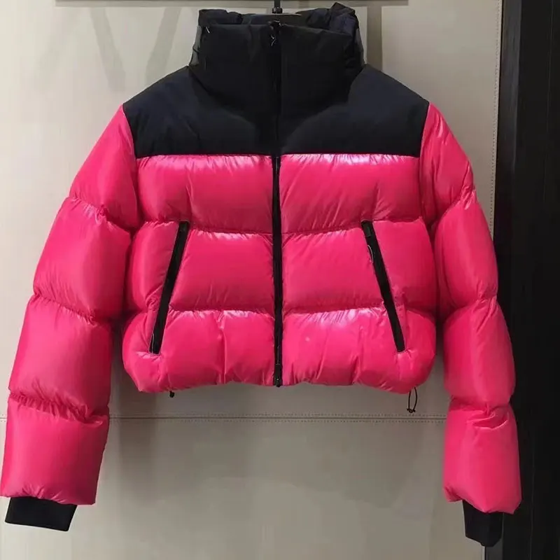Enlarge Coats Woman Winter 2022 New Stitching Parkas High Quality Hooded Down Jacket Fashion Short Street Style Warm Loose Puffer Jacket