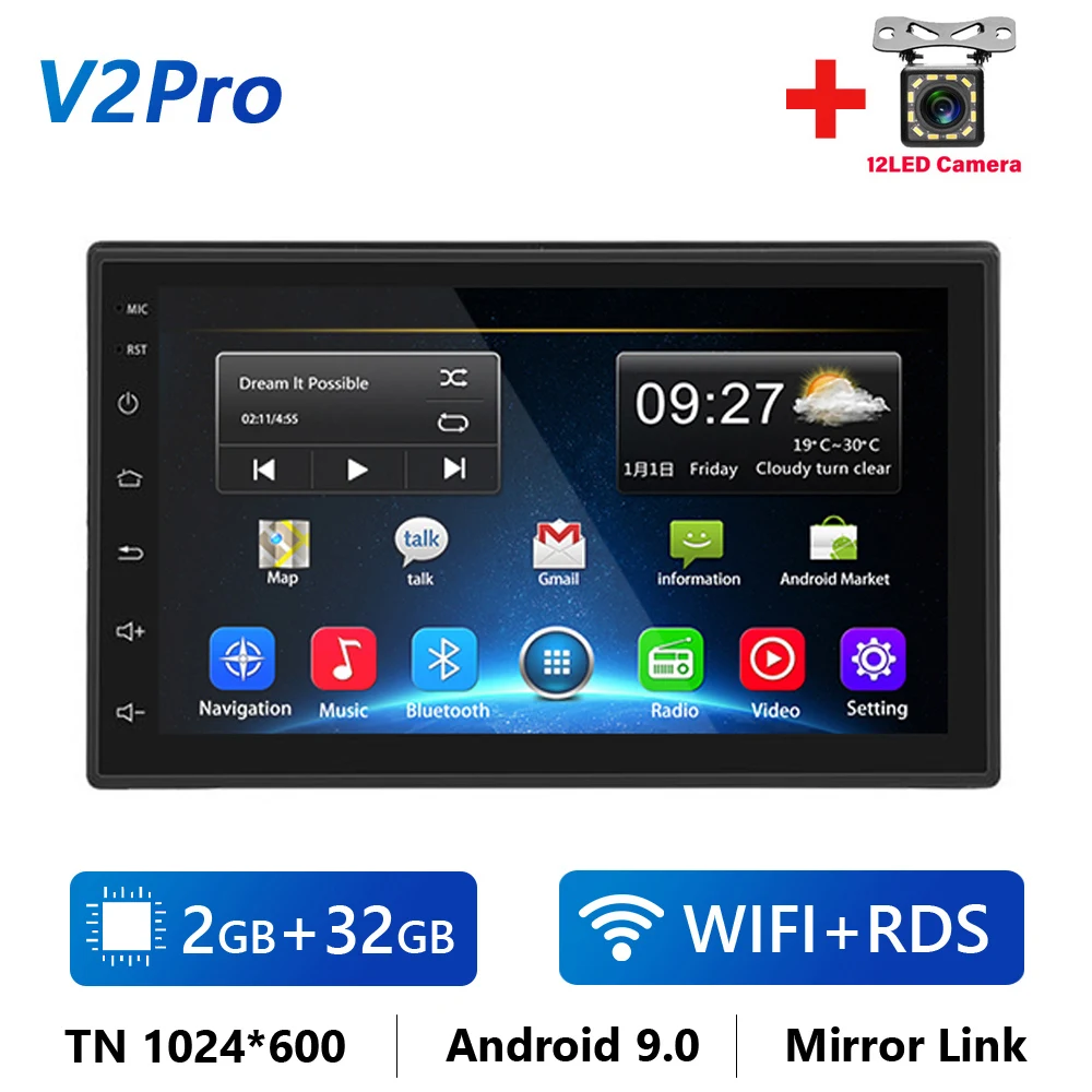 

Автомагнитола LeeKooLuu, 2 din, Android, мультимедийный плеер, 7 дюймов, GPS-навигация, Стерео Авторадио, Bluetooth MirrorLink Carplay, 4G, Wi-Fi, DSP