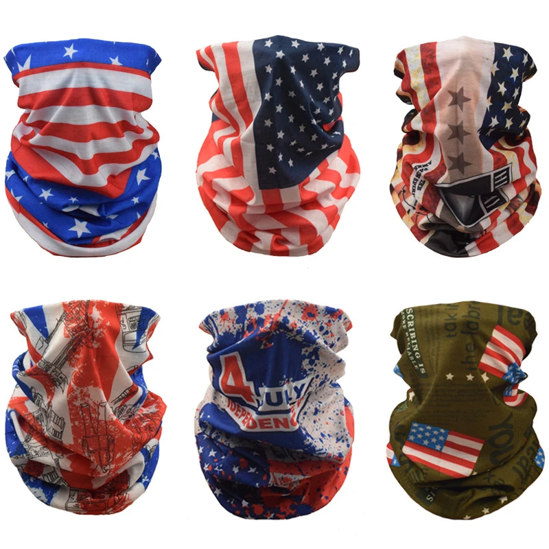 

Бандана с американским флагом, уличный шарф Hking, повязка на голову, маска для велоспорта на открытом воздухе, Балаклава, спортивный шарф для ...