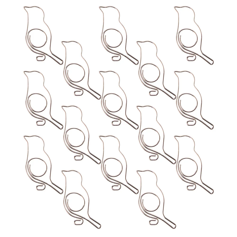 

20Pcs Novel Clips Bookmark Clips Creative Bird-shaped Metal Clips (Silver)