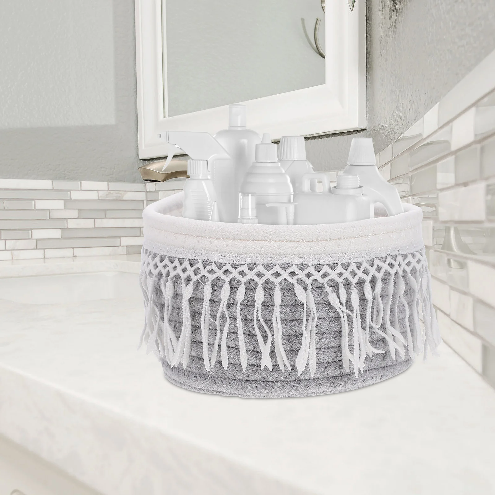 

1Pc Seagrass Storage Basket Foldable Storage Basket Dirty Clothes Basket Thread Hamper Fabric Storage Cubes