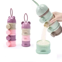 3 4 layers bear style portable baby food storag box multiple openings cereal infant milk powder box toddle snacks container