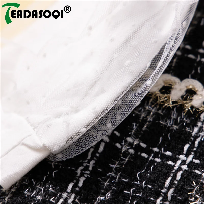 Детское платье для девочек весна-осень длинный клетчатый пуловер с пышными