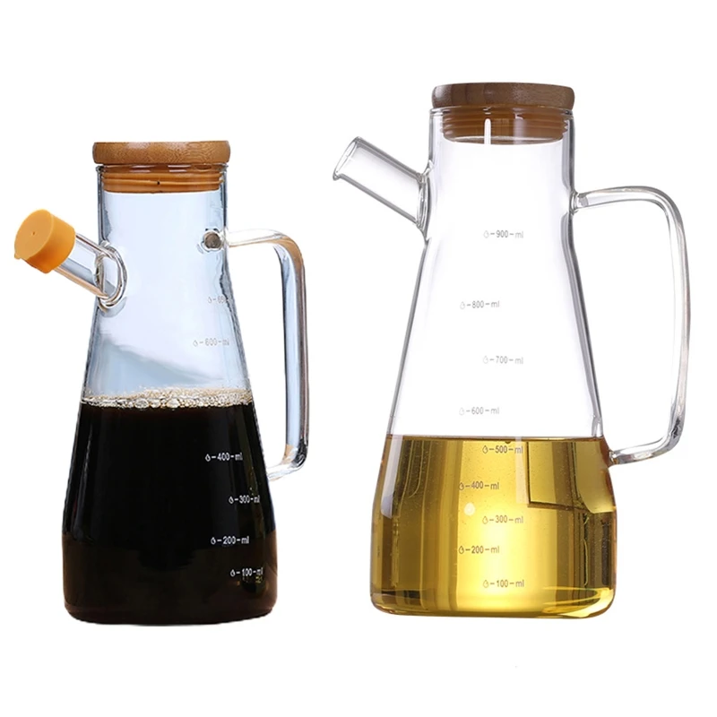 

Transparent Glass Oil Bottle, with Handle Oil Bottle, Suitable for Kitchen Tool Soy Vinegar Sauce Container