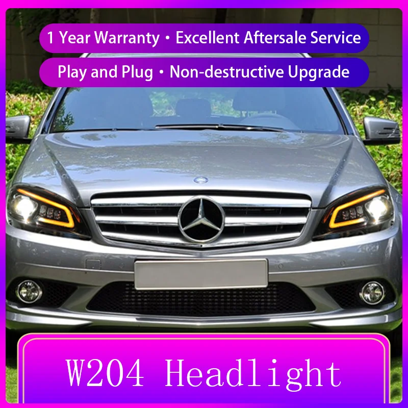 Пара автомобильных фар для Benz Class C180 C200 W204 2007-2011 дюйма