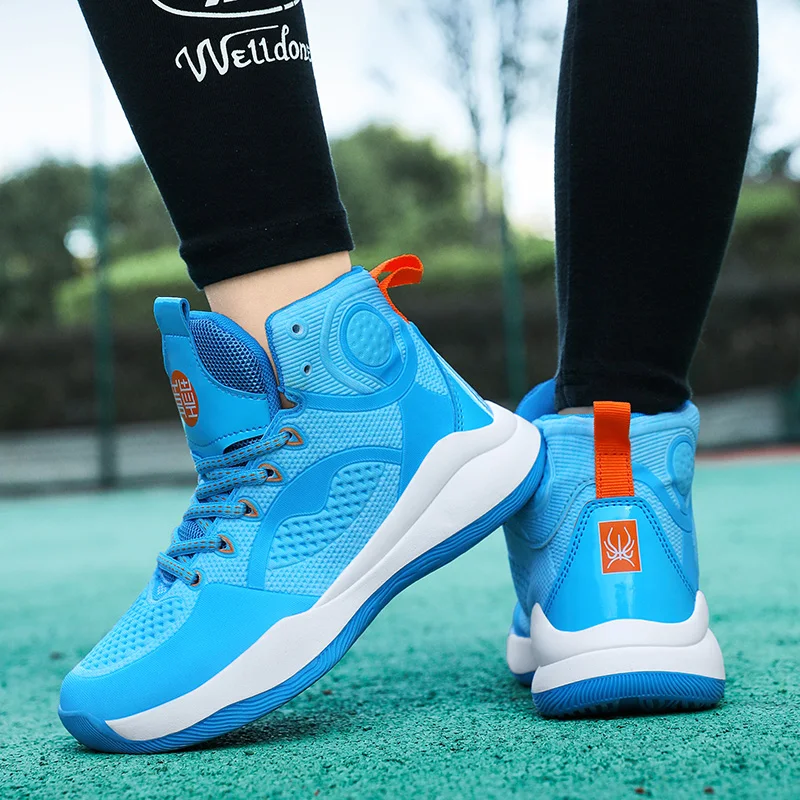High Top Autumn Winter Children's Basketball Shoes 2022 Girls Shoes Kids Basketball Sneakers Outdoor Lace Up Running Shoes 31-40