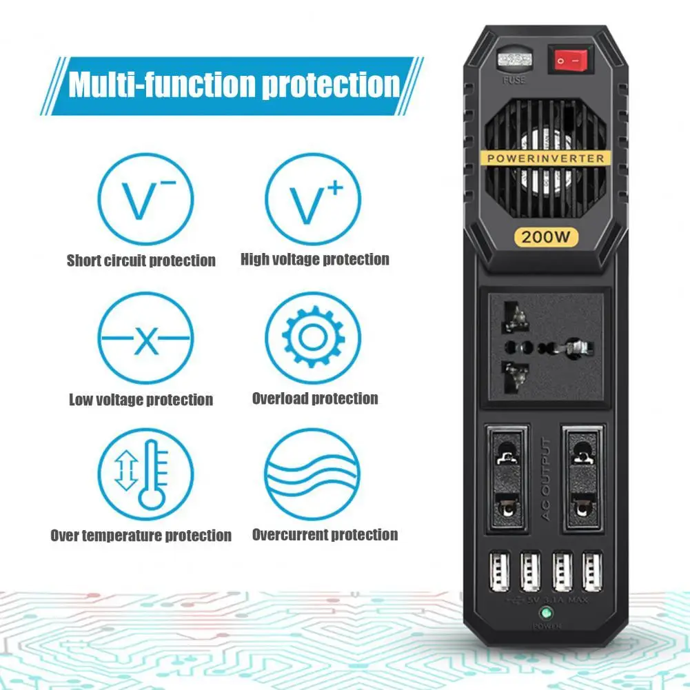 Universal 12V/24V To 220v Car Mobile Power Inverter Adapter USB Auto Car Power Converter Charger Used for All Mobile Phone