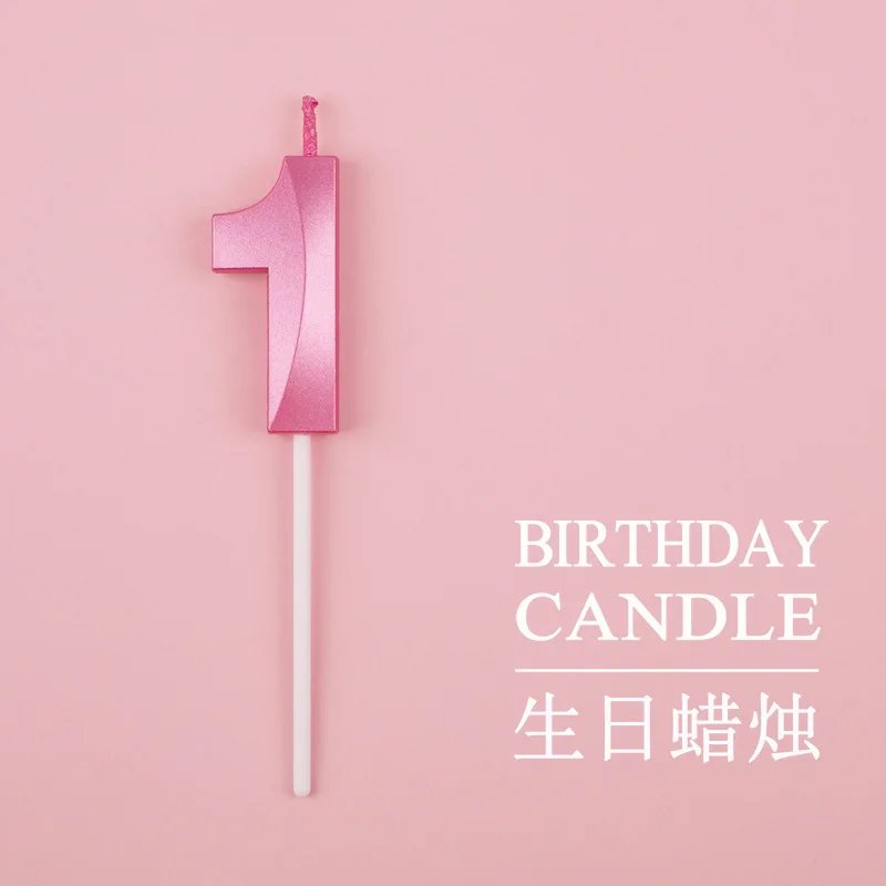 

Розовые синие свечи для торта 3D 0-9